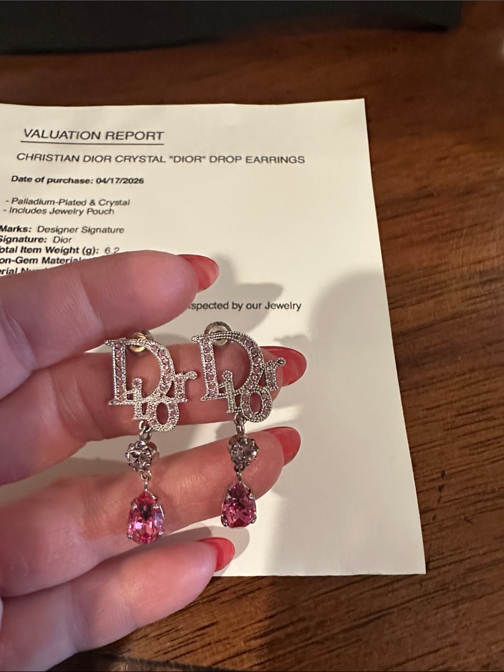 Christian Dior crystal Dior drop earrings